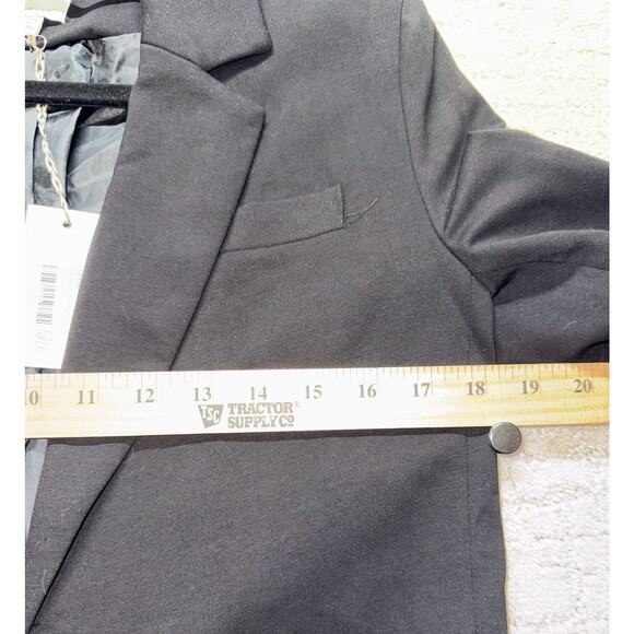 ELLISON Women's Black Blazer Long Sleeve Open Front Casual Tailored Small New - Picture 6 of 7